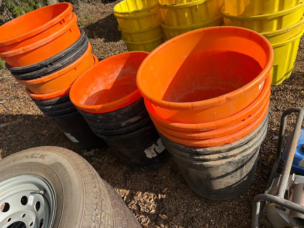 LOT OF (22) PLASTIC TUBS