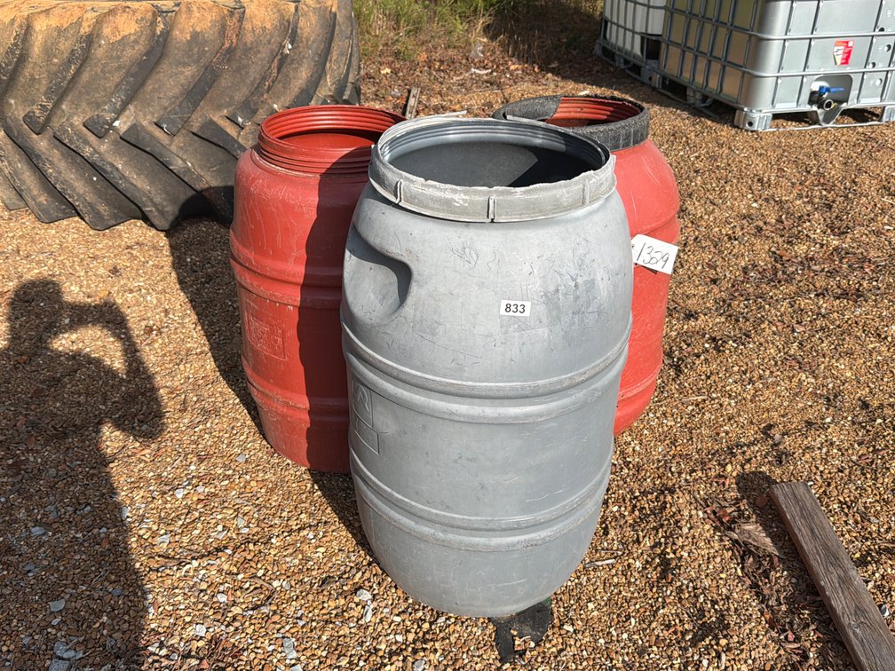 (3) PLASTIC BARRELS
