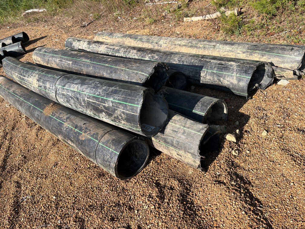 LOT OF LARGE POLY PIPE 13”X158”