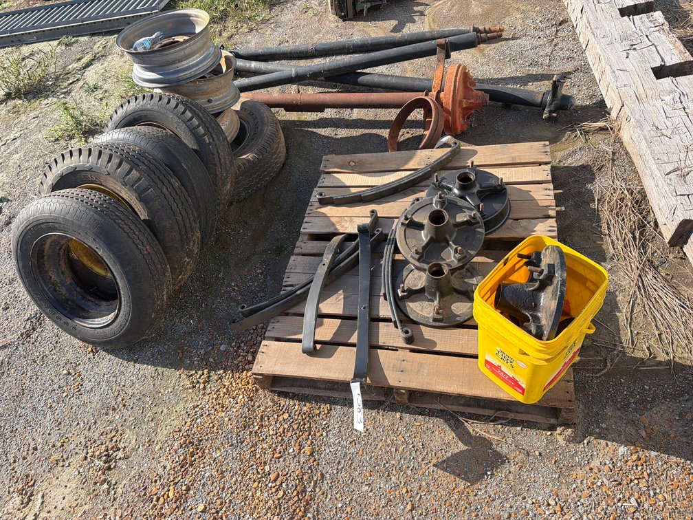 TIRES , TRILER AXLES , RIMS , ETC