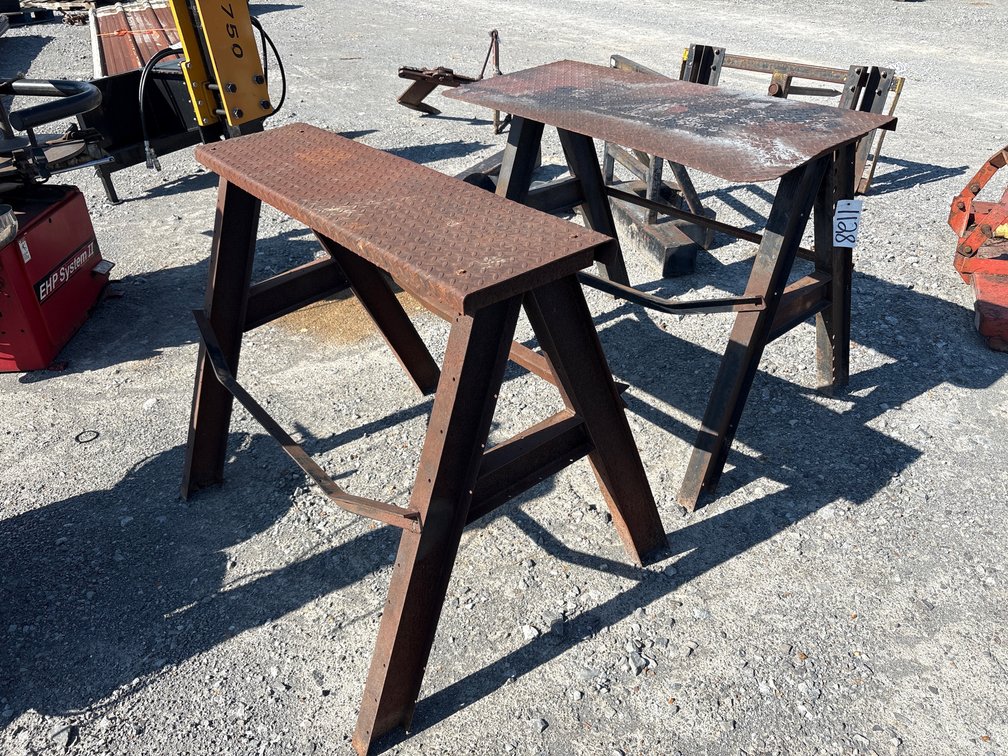 (2) METAL SAW HORSE STANDS