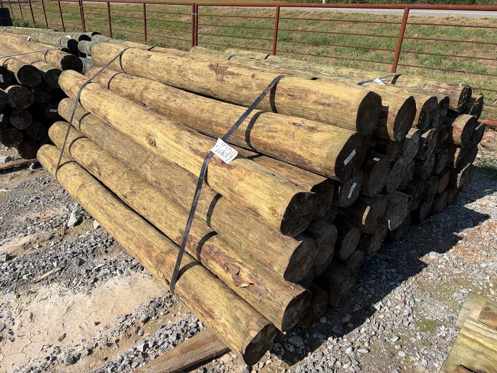 BUNDLE OF (25) 7”-8”X8’ TREATED POSTS