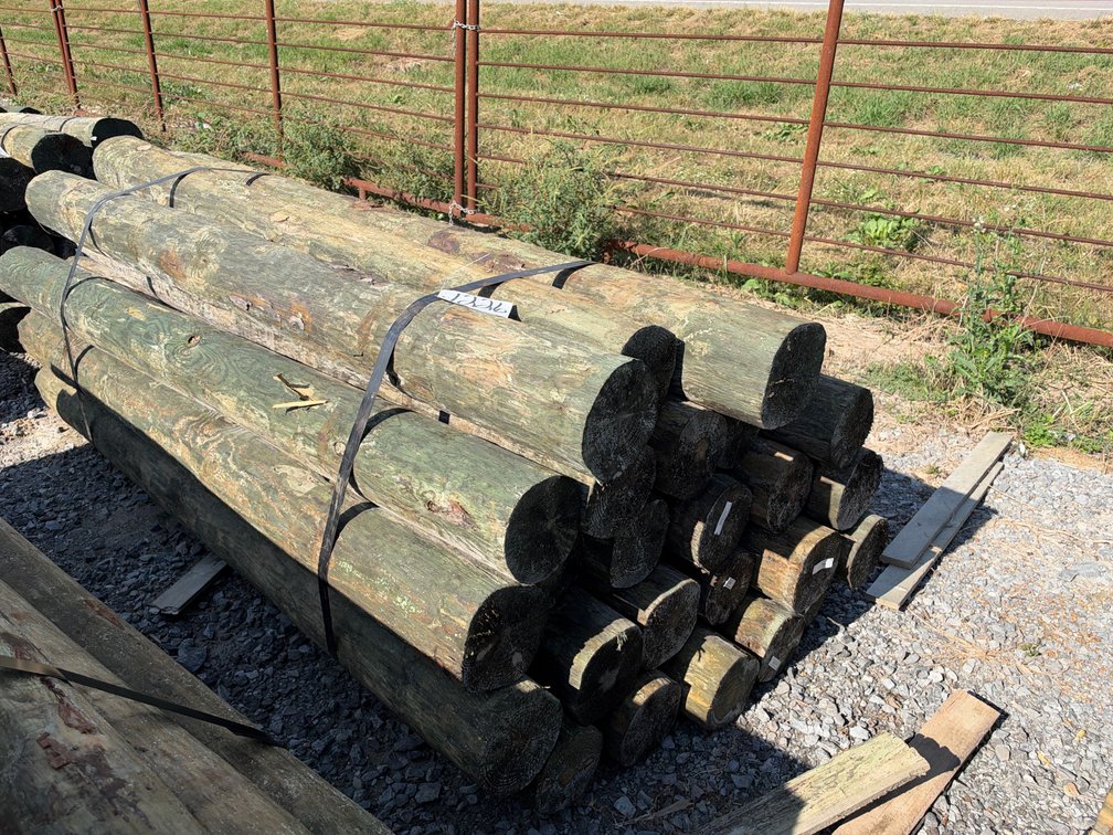 BUNDLE OF (25) 7”-8”X8’ TREATED POSTS