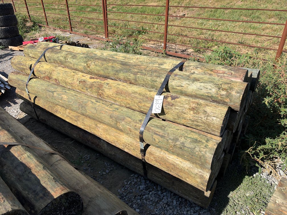 BUNDLE OF (25) 7”-8”X8’ TREATED POSTS