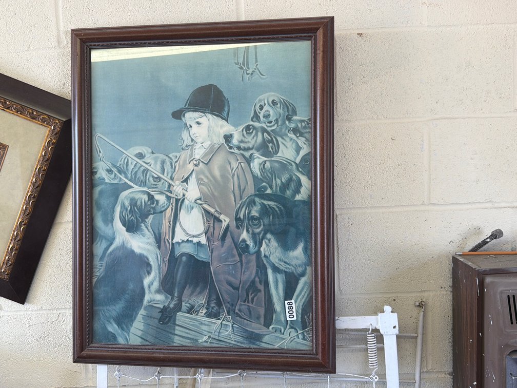 VINTAGE FRAMED PRINT 23”X24”