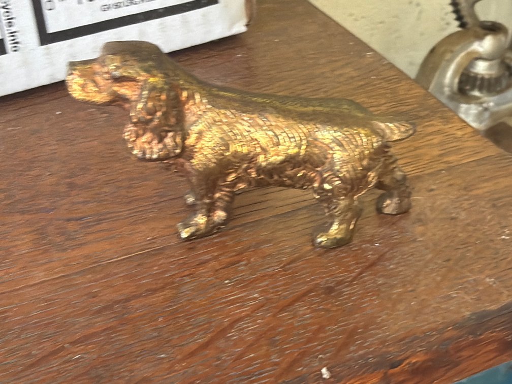 SMALL BRASS DOG FIGURE