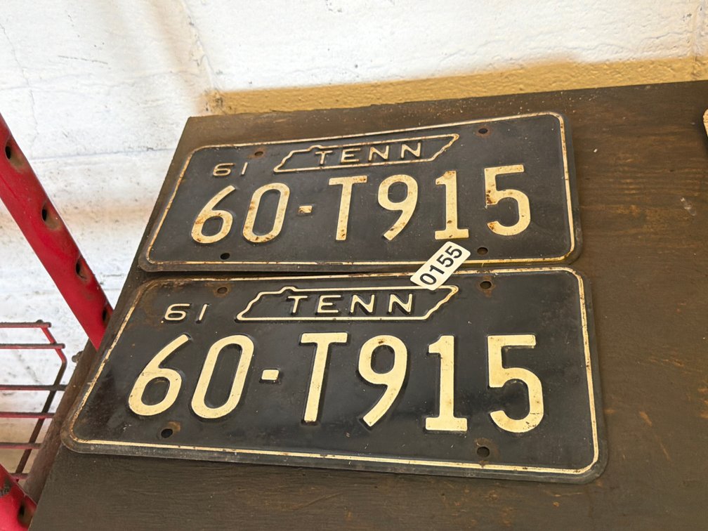 (2) 1961 TN LICENSE PLATES