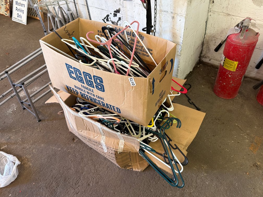 (2) BOXES OF HANGERS