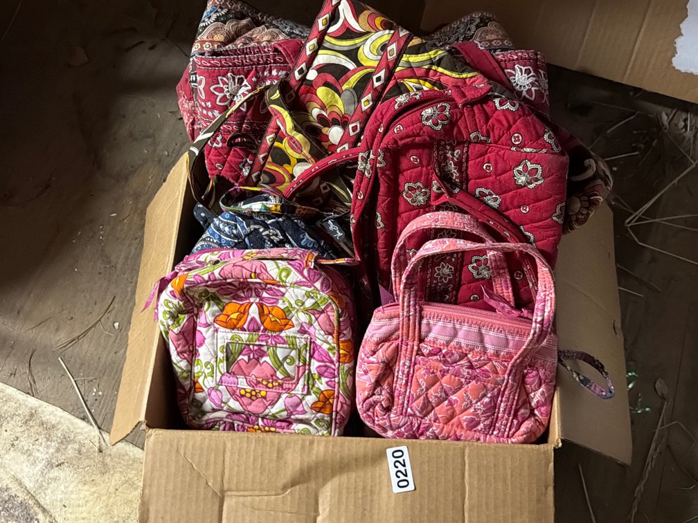 BOX OF VERA BRADLEY BAGS