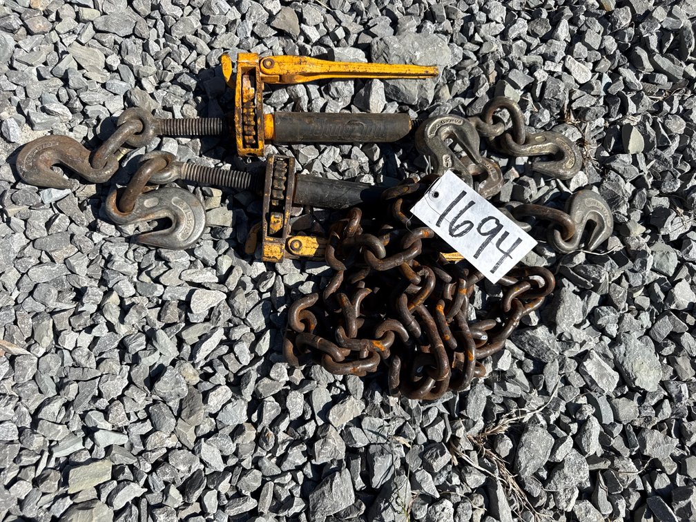 (1) 1/2” CHAIN AND (2) RATCHET BINDERS