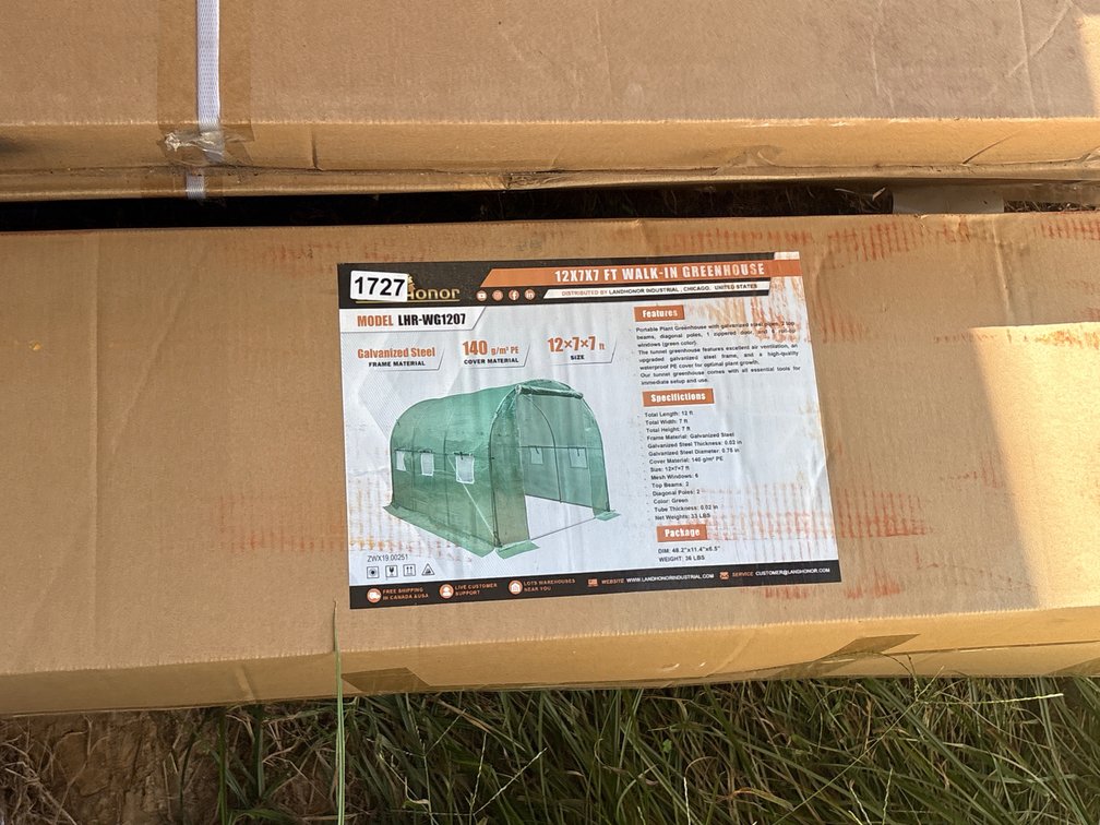 (2) 12’ x 7’ x 7’ GREENHOUSES