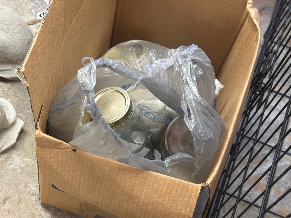 BOX OF JARS/BOTTLES