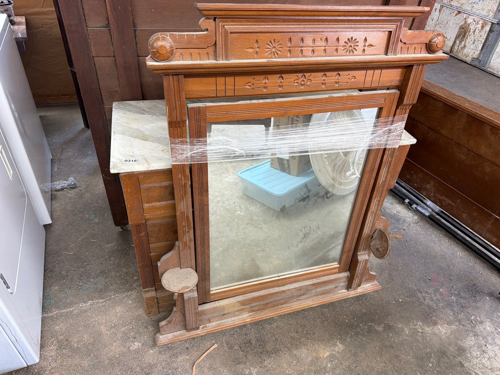 MARBLE TOP VANITY W/ MIRROR