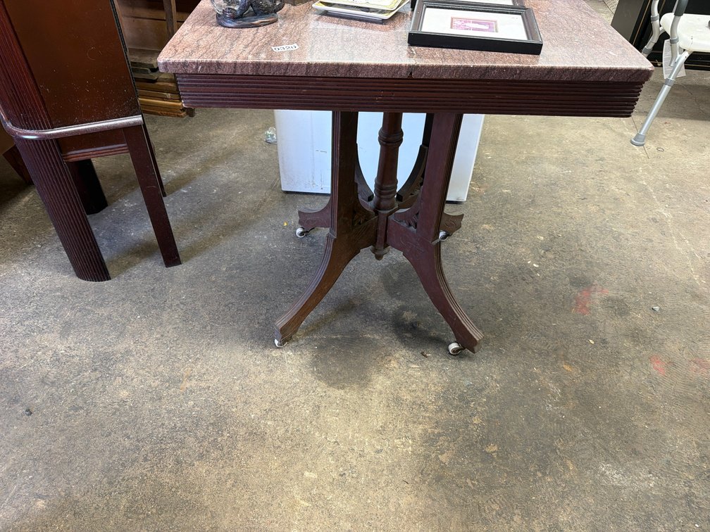 MARBLE TOP ROLLING TABLE