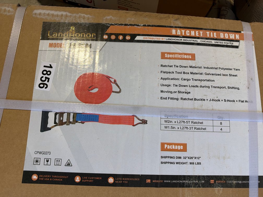 (12) NEW RATCHET STRAPS