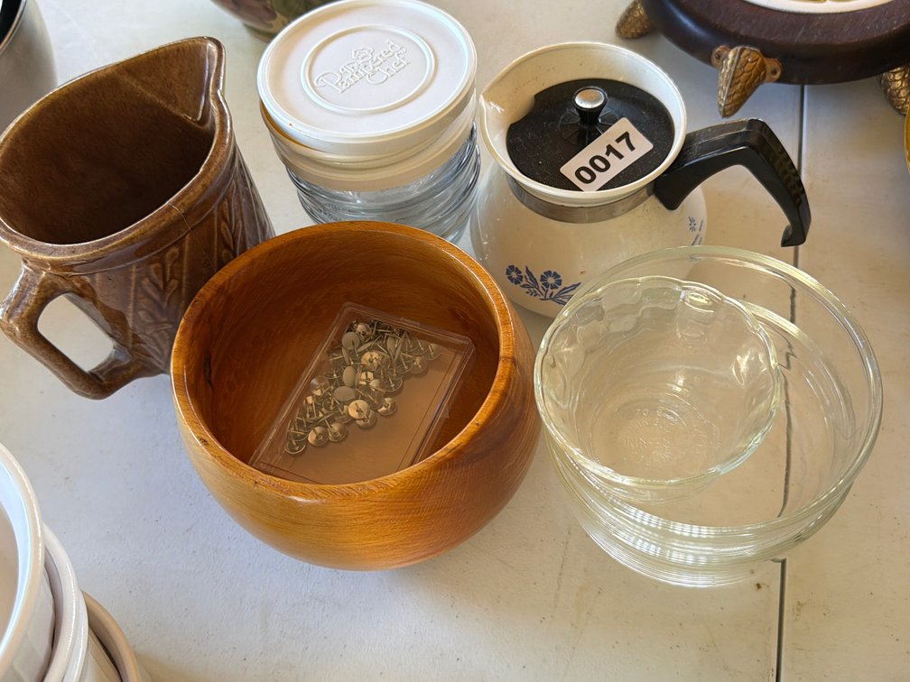 USA CREAMER PITCHER CORNING WARE TEAPOT, FIRE-KING GLASSWARE,  ETC.