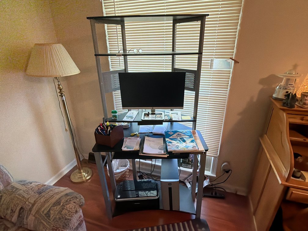 DESK WITH CONTENTS 35”X20”X68”