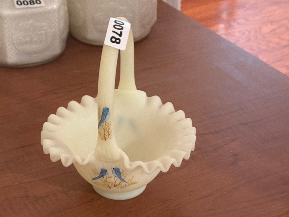 HAND PAINTED GLASS BASKET