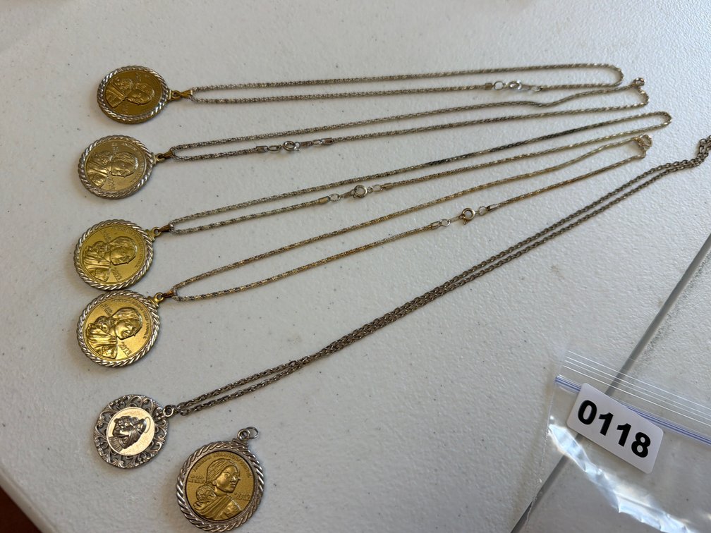 6 COIN PENDANT NECKLACES