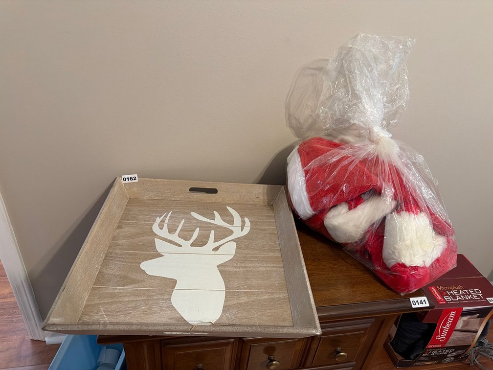 REINDEER TRAY, STOCKINGS