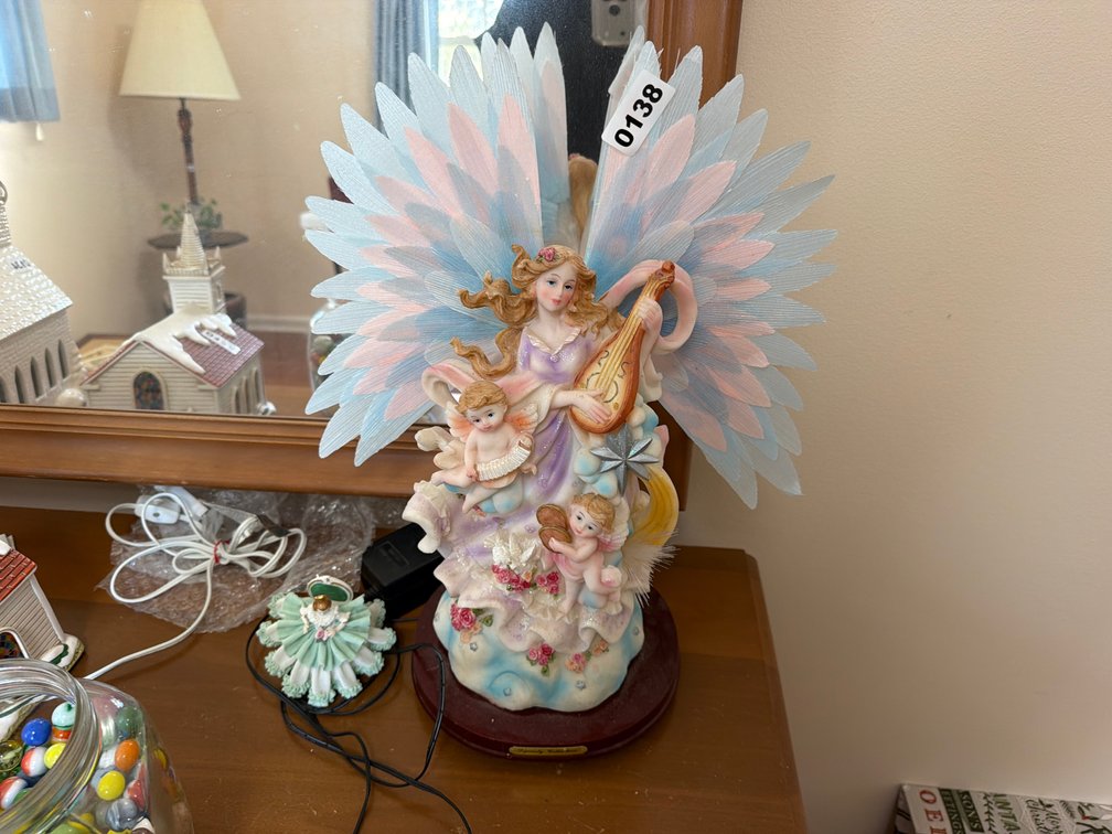 LIGHTED ANGEL AND SMALL DOLL