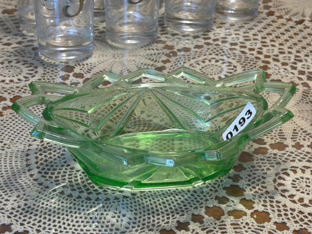 GREEN GLASS DISH