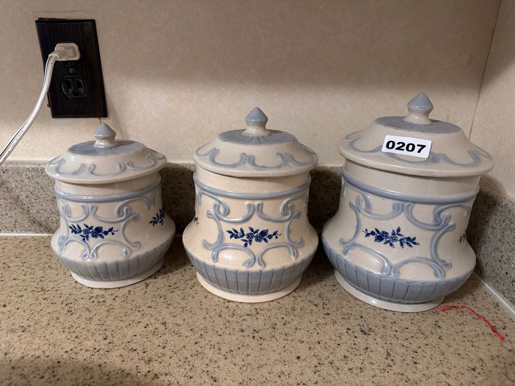 (3) CERAMIC CANISTERS