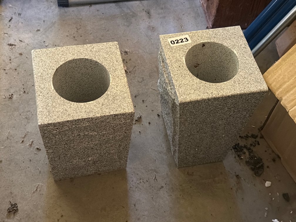 (2) GRANITE VASES