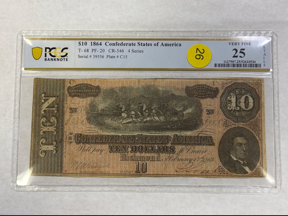 $10 1864 CONFEDERATE STATES OF AMERICA