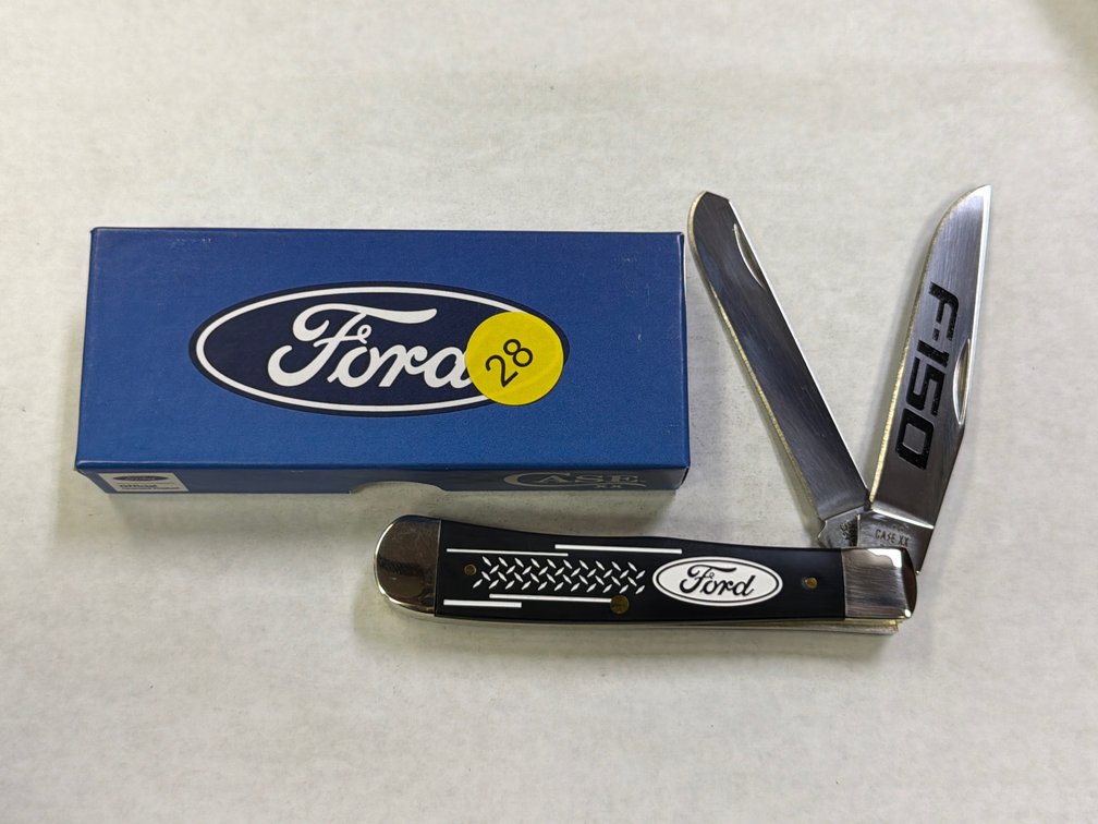 CASE XX FORD BLACK SYNTHETIC SMOOTH TRAPPER KNIFE