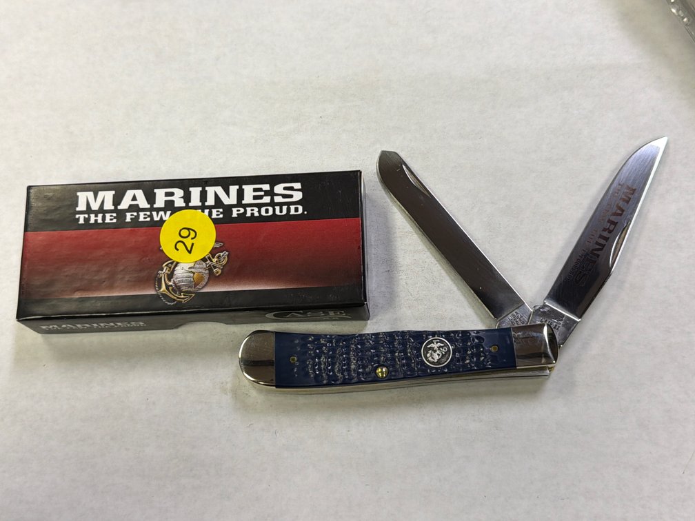 CASE XX USMC NAVY BLUE SYNTHETIC TRAPPER KNIFE