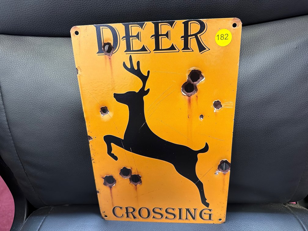 DEER CROSSING METAL SIGN