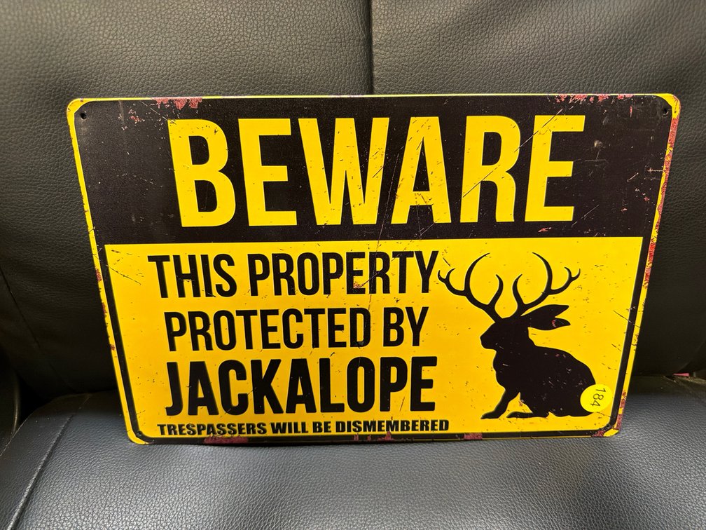 JACKALOPE METAL SIGN