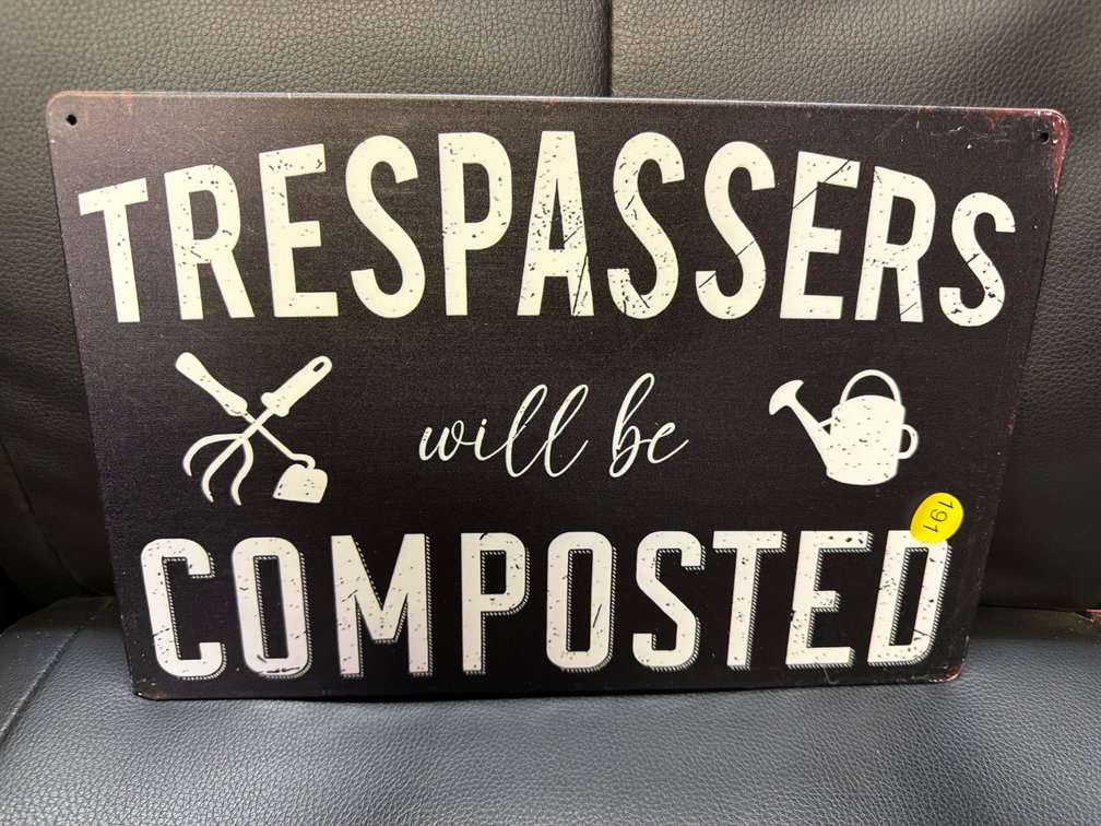 TRESPASSERS METAL SIGN