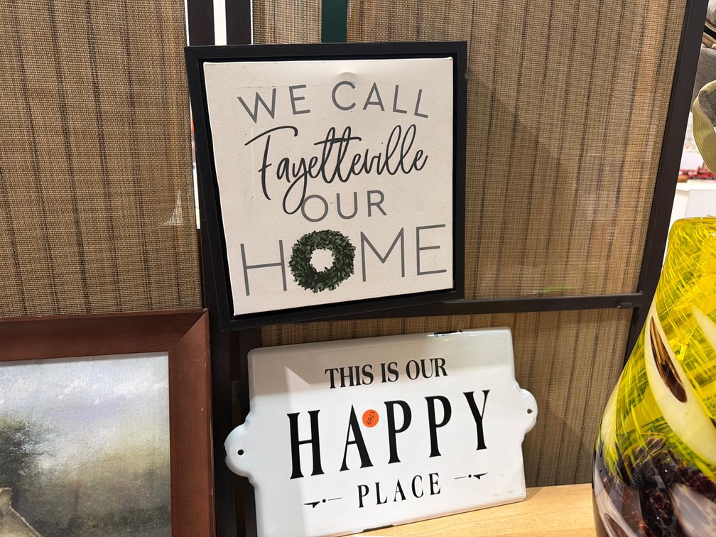 FAYETTEVILLE SIGN, HAPPY PLACE METAL SIGN