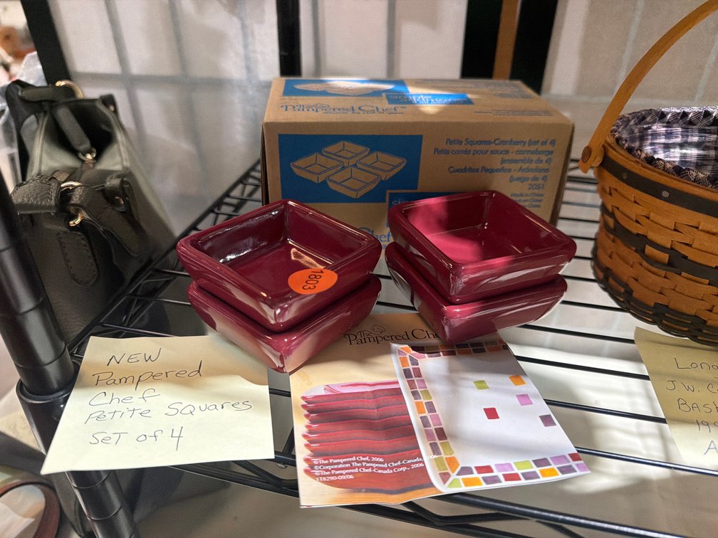 SET OF 4 PAMPERED CHEF PETITE SQUARES DISHES
