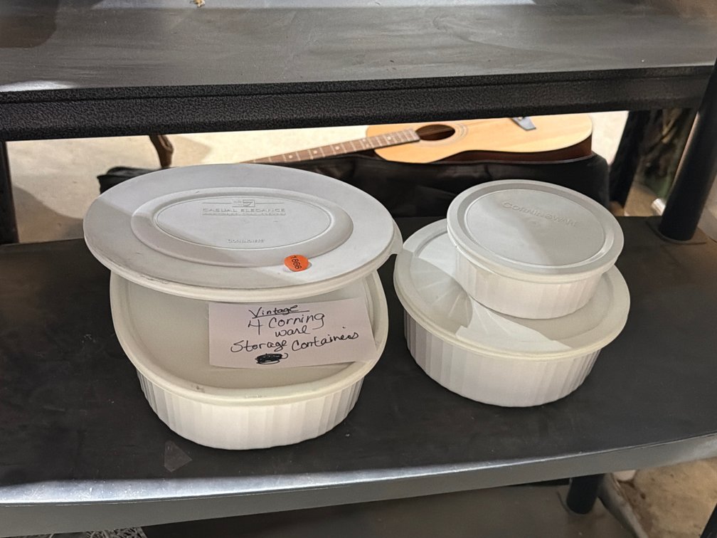 (4) CORNING WARE STORAGE CONTAINERS