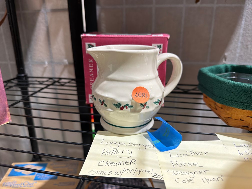 LONGABERGER POTTERY CREAMER WITH BOX