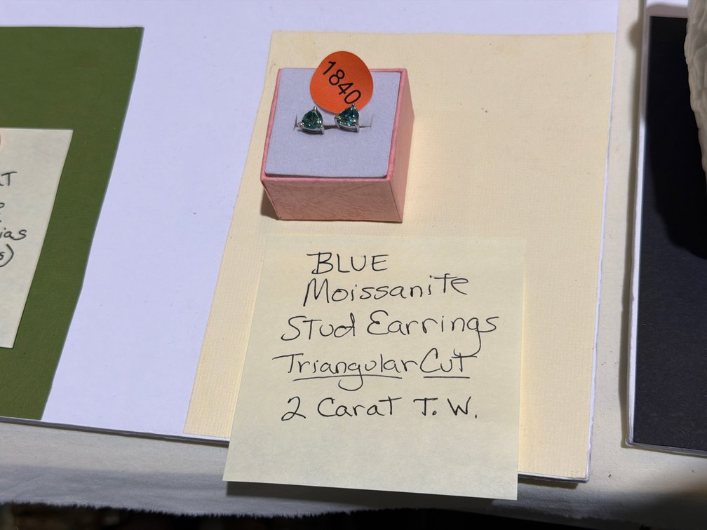 2 CARAT BLUE MOISSANITE STUD EARRINGS