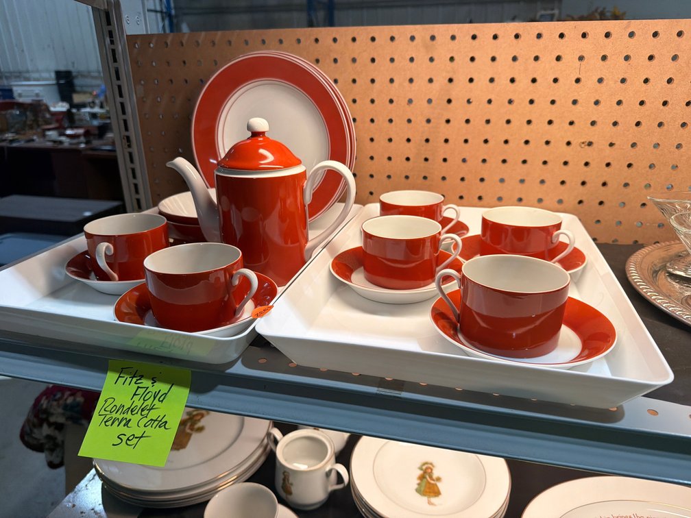 FITZ AND FLOYD RONDELET TERRA COTTA SET