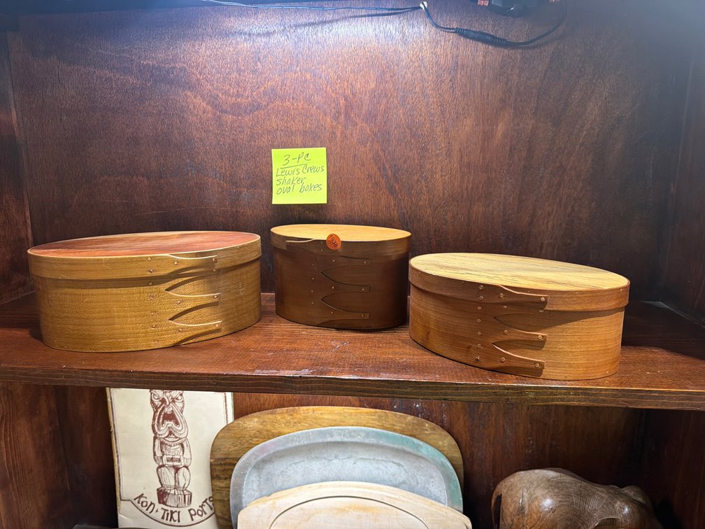 3 LEWIS CREWS SHAKER OVAL BOXES