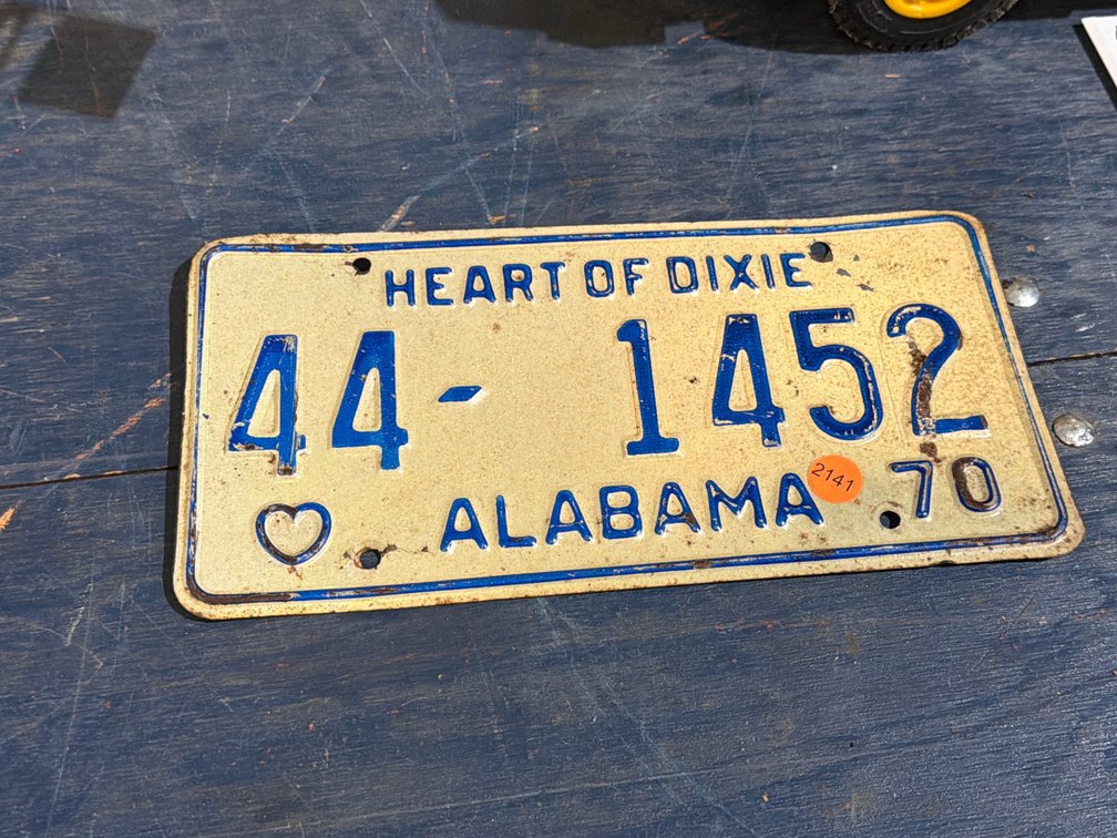 1970 ALABAMA LICENSE PLATE