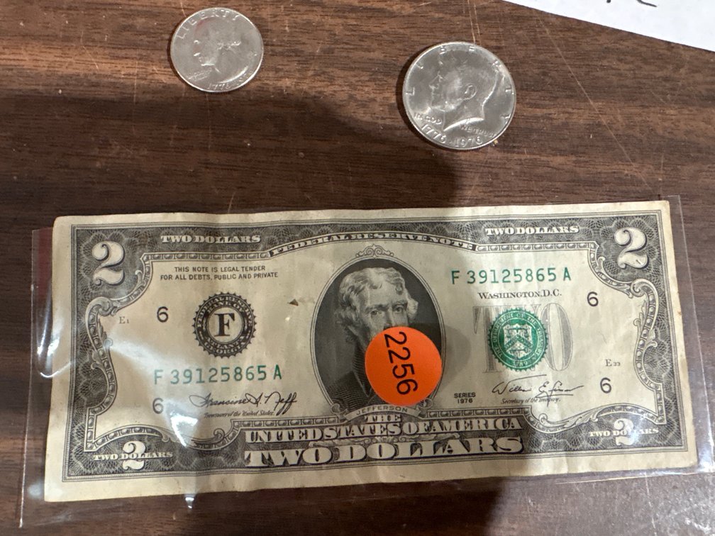 1976 CURRENCY ($2 BILL, COINS, ETC)