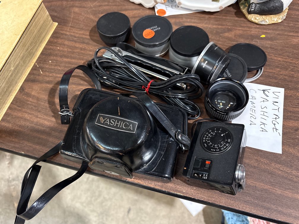 VINTAGE YASHICA CAMERA, LENSES, ETC