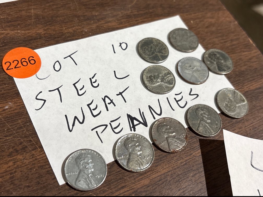 LOT OF 10 STEEL WHEAT PENNIES