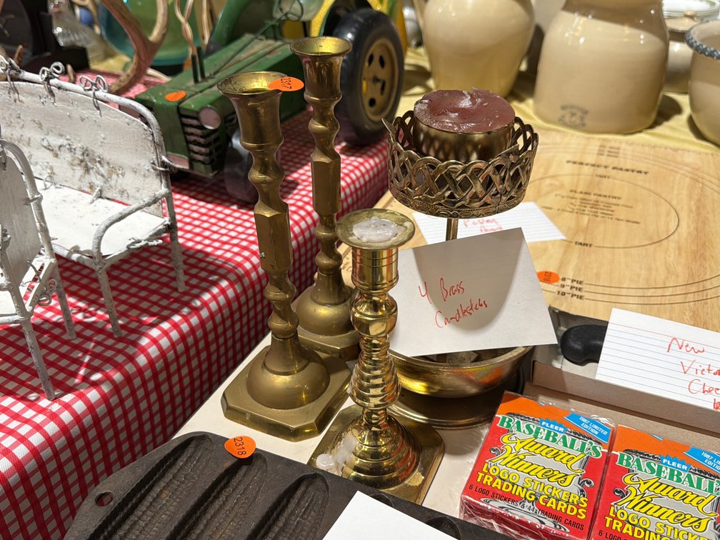 (4) BRASS CANDLESTICKS