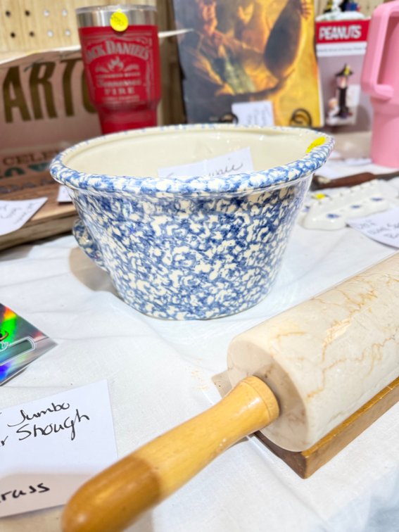 SPONGEWARE POTTERY BOWL