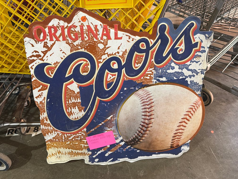 COORS BASEBALL METAL SIGN 27”X29”