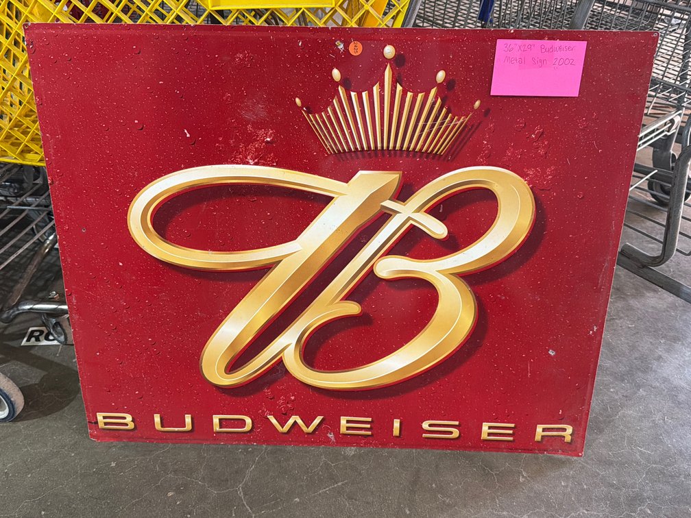 BUDWEISER METAL SIGN 36”X29”