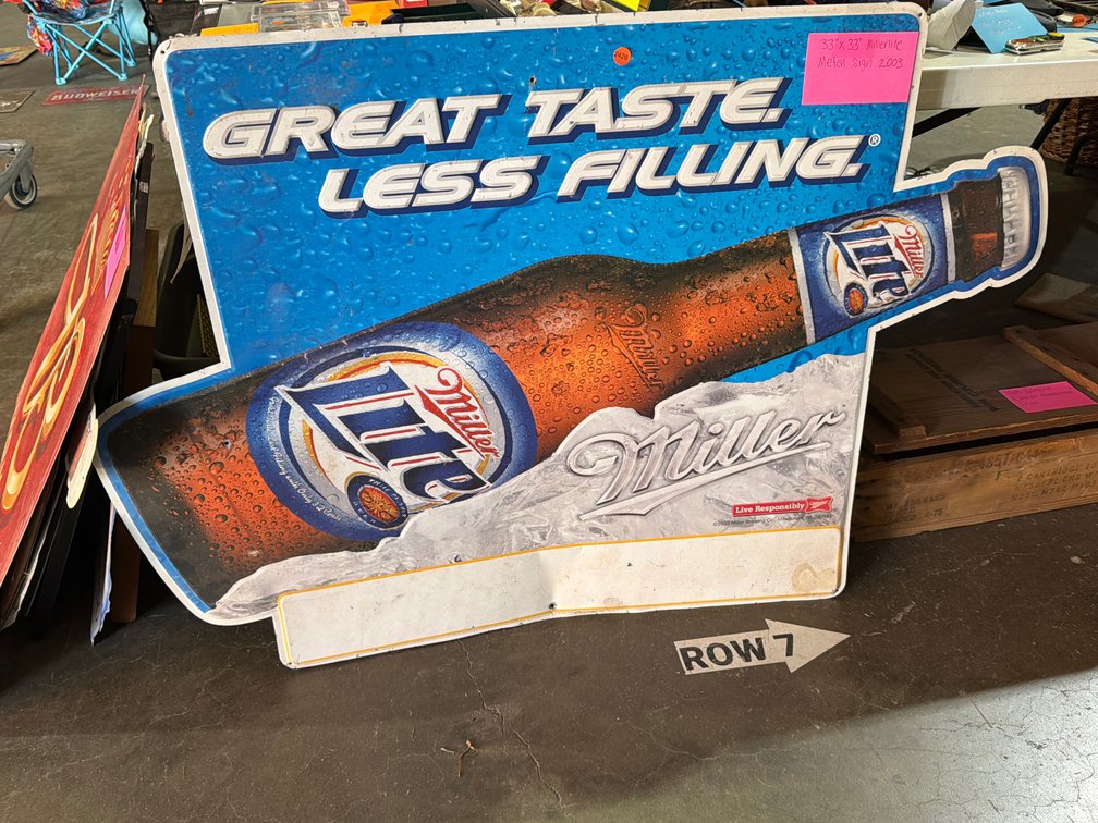 MILLER LITE SIGN 33” X 33”